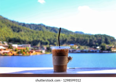 Coffee With The Lake View In The Morning 