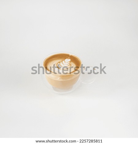 coffee latte art latte delicious fresh drink ideas for breaking the fast Photos photography isolated on white background