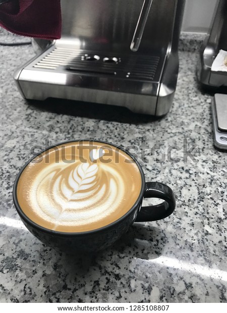 Coffee Latte Art Home Stock Photo Edit Now 1285108807