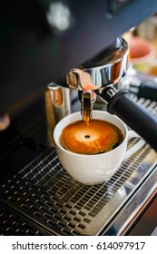 coffee machine making coffee in coffee shop