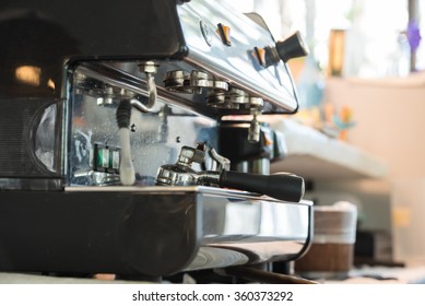 coffee maker
					selective focus