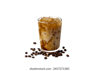 Coffee menu Latte and coffee beans on white background with isolated style. - Powered by Shutterstock