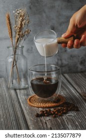 Coffee with milk in vinatage background
