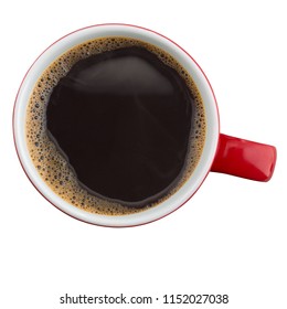 Coffee mug from above isolated