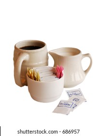 Coffee Mug With Creamer And Sugar Bowl