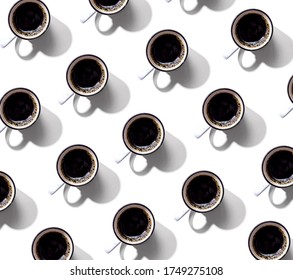 Coffee Mug Pattern Overhead View - Flat Lay