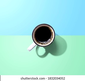 Coffee Mug Pattern Overhead View - Flat Lay