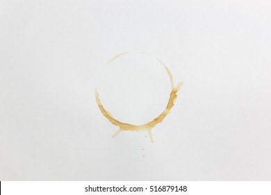 Coffee Mug Stain On White Paper