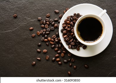 Coffee On Black Background