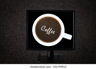 coffee on screen computer