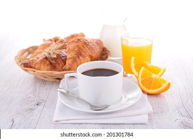 Coffee, Orange Juice And Croissant