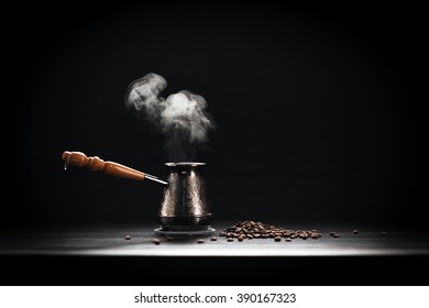 Coffee Pot On Dark Background