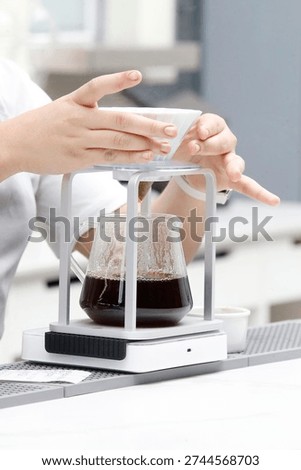 Coffee prepared using the origami method