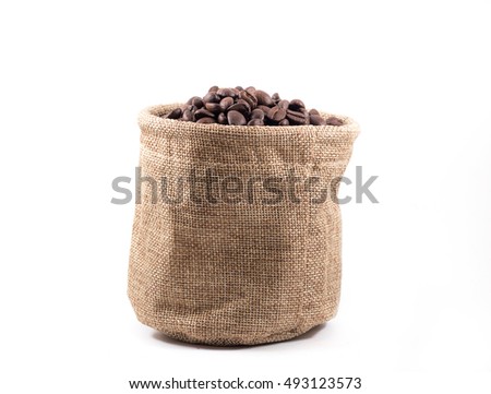 coffee sacks white background