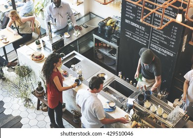 Coffee Shop Bar Counter Cafe Restaurant Relaxation Concept - Powered by Shutterstock