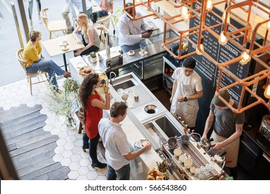 Coffee Shop Bar Counter Cafe Restaurant Relaxation Concept