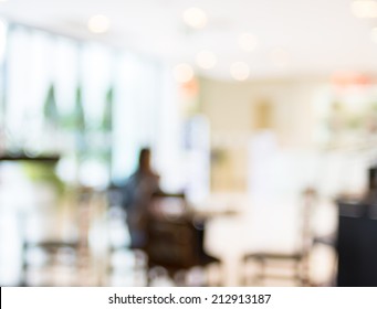 Coffee Shop Blur Background With Bokeh