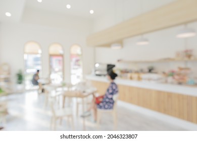 Coffee Shop Or Cafe Restaurant Interior Blur For Background