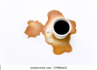 Coffee spilled on the table