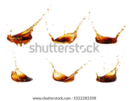 coffee splash collection isolated on white background