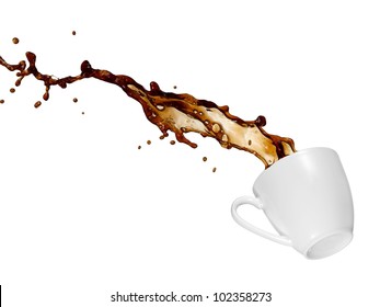 Coffee Splash From A Cup