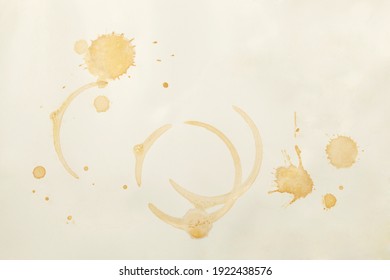 Coffee spots on white paper