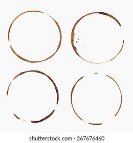 Coffee Stain, Isolated On White Background