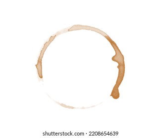 Coffee Stain on paper. Coffee or tea stains and traces - modern isolated clip art on white background. Splashes of cups, mugs and drops. Use this high quality set for your menu, bar, Cafe, restaurant. - Shutterstock ID 2208654639