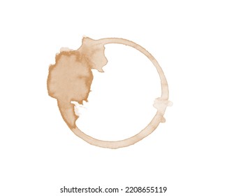 Coffee Stain on paper. Coffee or tea stains and traces - modern isolated clip art on white background. Splashes of cups, mugs and drops. Use this high quality set for your menu, bar, Cafe, restaurant. - Shutterstock ID 2208655119