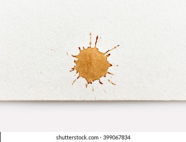 Coffee Stain On White Paper, Top View