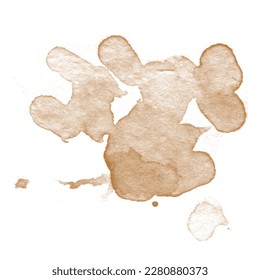 Coffee stains isolated on a white background. Royalty high-quality free stock photo image of Coffee and Tea Stains Left by Cup Bottoms. Round coffee stain isolated, cafe stain fleck drink beverage - Shutterstock ID 2280880373