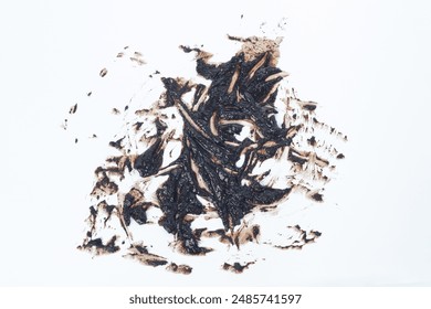 Coffee stains isolated on a white background. Royalty high-quality free stock photo image of Coffee and Tea Stains cup rings. Round coffee stain isolated, cafe stain fleck drink beverage