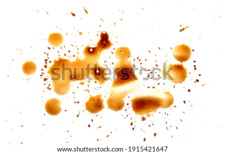 coffee stains with splashes on a white background