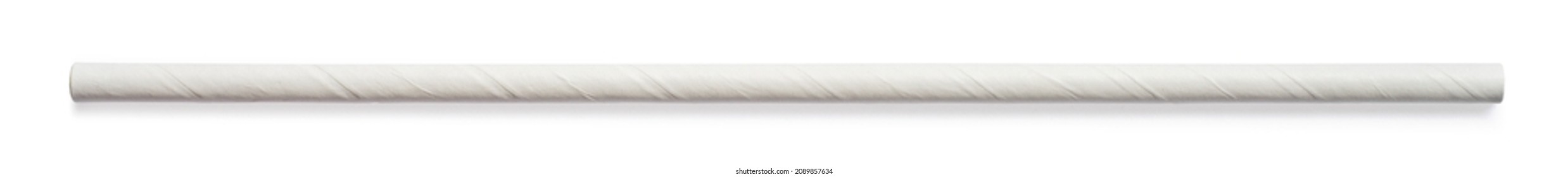 Coffee Straws Made From Recycled Paper Or Bamboo Pulp Isolated With Clipping Path On White Background.