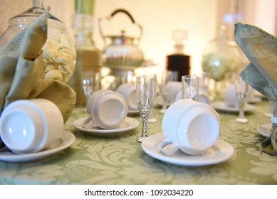 Coffee table with cups
