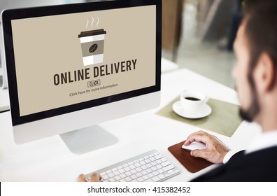 Coffee Take Away Order Online Delivery Menu Concept