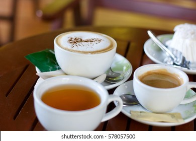 Coffee And Tea In Cup On Table