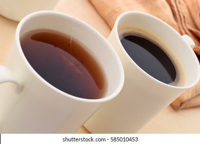 Coffee Or Tea In The Morning Concept Image To Choice