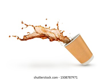 coffee or tea splash in paper cup isolated - Powered by Shutterstock