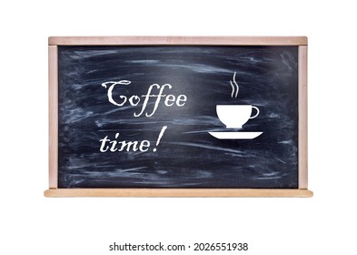 Coffee Time On The Blackboard