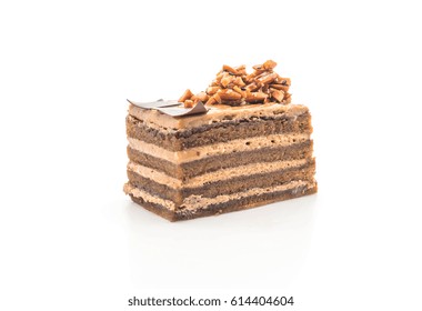 Coffee Toffee Cake Isolated On White Background