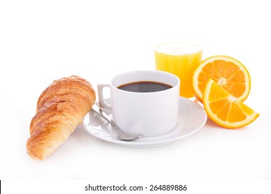 Coffee,croissant And Orange Juice