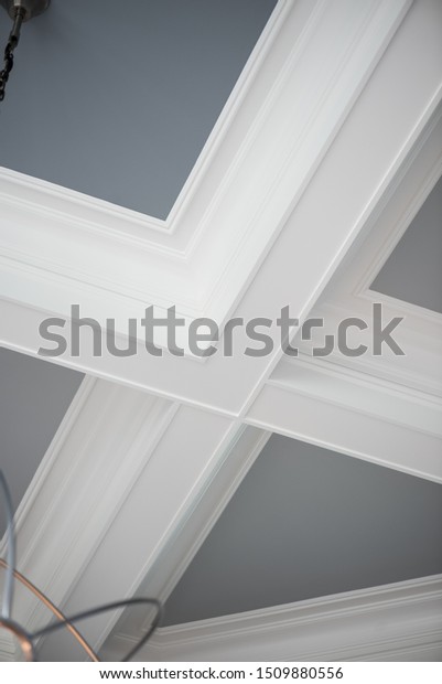 Coffered Ceiling Painted Sharp Lines Stock Photo Edit Now