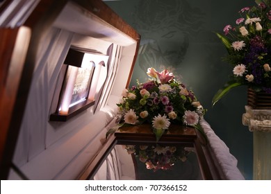 Coffin And Flowers