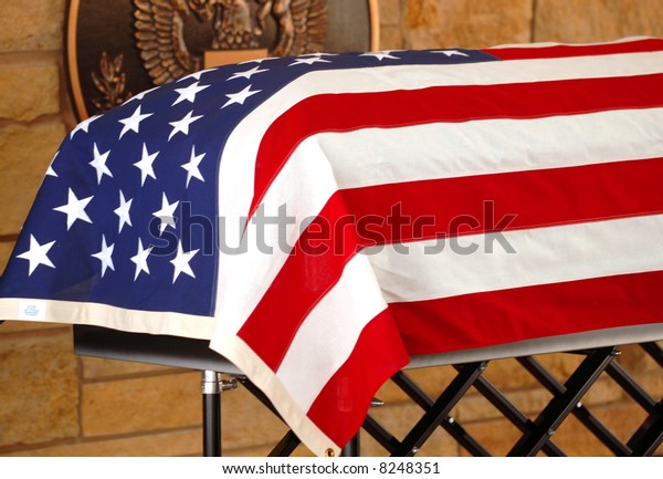 Coffin Veteran Draped American Flag Stock Photo Edit Now 8248351