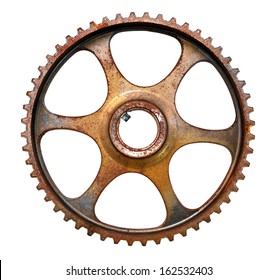 Cog Wheel, Mechanical Gear Isolated On White Background