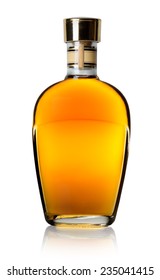 Cognac In A Bottle Isolated On A White Background