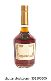 Cognac Bottle Isolated On White Background