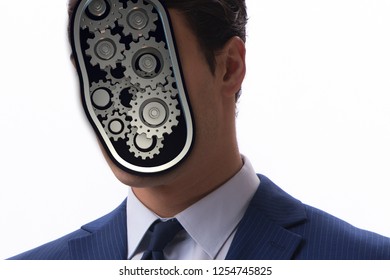 Cognitive computing concept as future technology with businessma