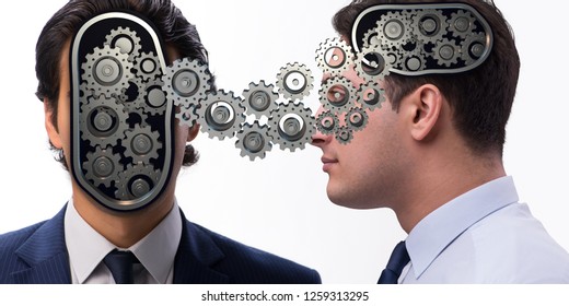 Cognitive computing concept as future technology with businessma